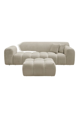 Canapé et pouf Mélisse - 3 places - Beige - En polyester