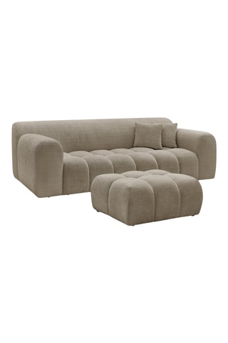 Canapé et pouf Mélisse - 3 places - Taupe - En polyester