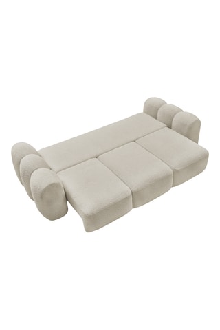 Canapé convertible Montaigne - Beige - 3 places - En tissu bouclette