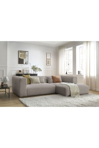 Canapé d'angle droit Harry - Taupe - 3 places - En polyester