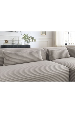 Canapé d'angle droit Harry - Taupe - 3 places - En polyester