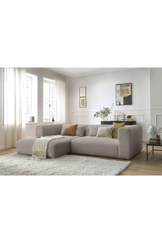 Canapé d'angle gauche Harry - Taupe - 3 places - En polyester