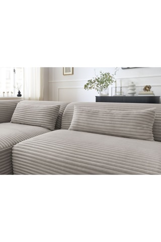 Canapé d'angle gauche Harry - Taupe - 3 places - En polyester