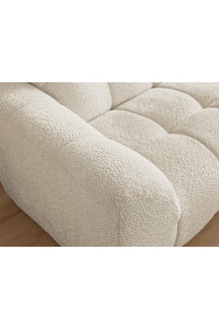 Canapé d'angle droit Jaya - Beige - 3 places - En tissu chenille