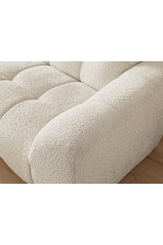 Canapé d'angle gauche Jaya - Beige - 3 places - En tissu chenille