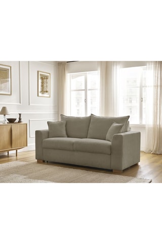 Canapé convertible Augustin - Taupe - 3 places - En tissu texturé