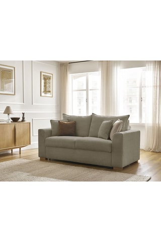 Canapé convertible Augustin - Taupe - 3 places - En tissu texturé