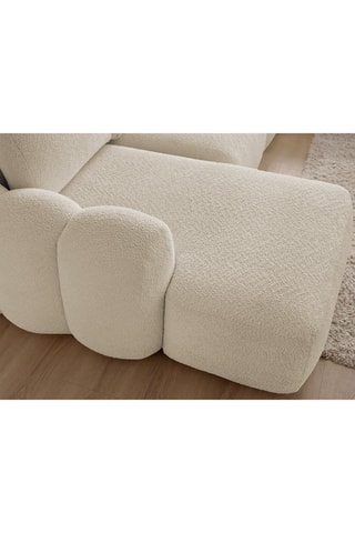 Canapé d'angle gauche convertible Montaigne - Beige - 4 places - En tissu bouclette