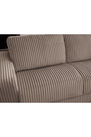 Canapé convertible Biza Ibiza - Taupe - 3 places - En tissu velours côtelé