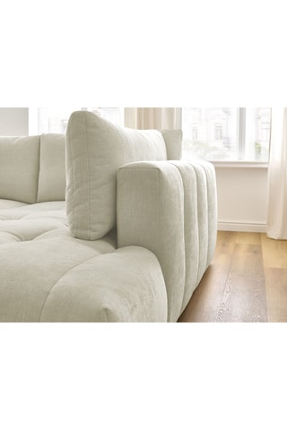 Canapé d'angle droit convertible Fuji - Beige - 4 places - En Polyester