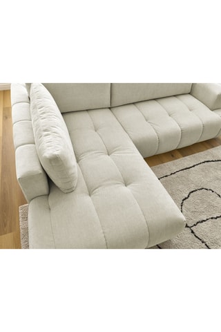 Canapé d'angle gauche convertible Fuji - Beige - 4 places - En polyester