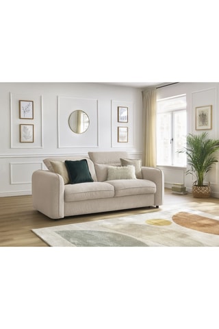 Canapé convertible Achille - Beige - 3 places - En tissu chiné doux