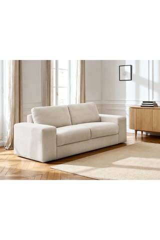 Canapé convertible Ibiza - Beige - 3 places - En tissu texturé doux