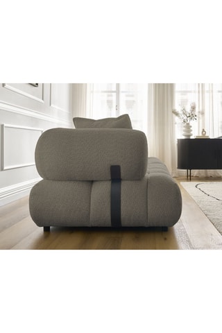 Canapé Alya - Taupe - 4 places - En tissu bouclette