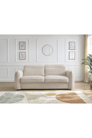 Canapé convertible Achille - Beige - 3 places - En tissu chiné doux