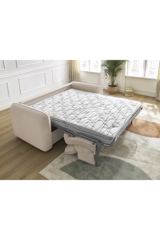 Canapé convertible Achille - Beige - 3 places - En tissu chiné doux