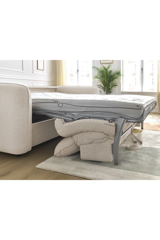 Canapé convertible Achille - Beige - 3 places - En tissu chiné doux