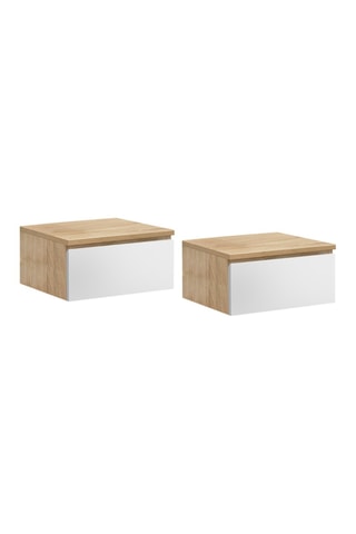 2 tables de chevet suspendues 1 tiroir Tom - 40 x 18 x 30 cm