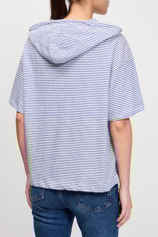 T-shirt en lin Hielo - Ecru et bleu marine