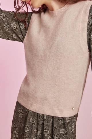 Pull en laine et mohair sans manches Comice - Rose