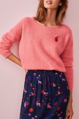Pull en mohair et alpaga Litchi - Rose