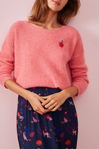 Pull en mohair et alpaga Litchi - Rose
