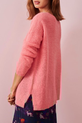 Pull en mohair et alpaga Litchi - Rose