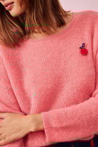 Pull en mohair et alpaga Litchi - Rose