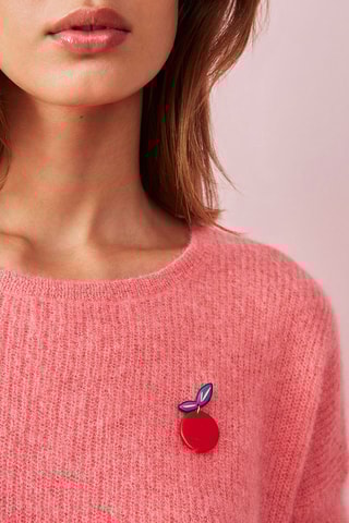 Pull en mohair et alpaga Litchi - Rose