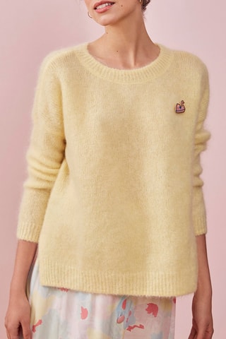 Pull en mohair et laine Citronnade - Jaune