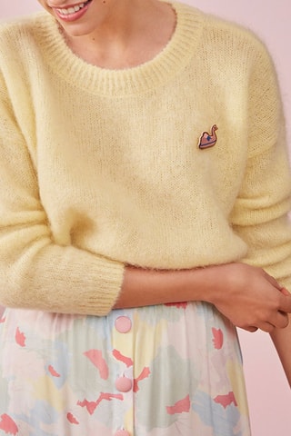 Pull en mohair et laine Citronnade - Jaune