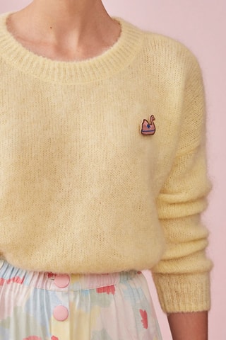 Pull en mohair et laine Citronnade - Jaune