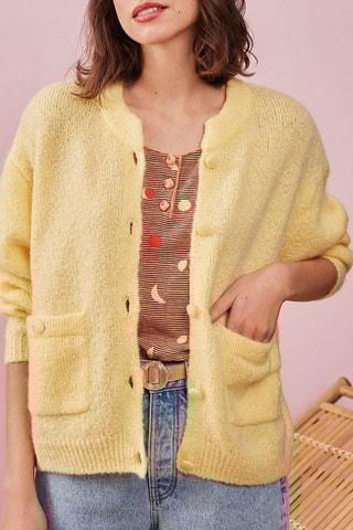 Gilet en mohair et mérinos Banana - Jaune