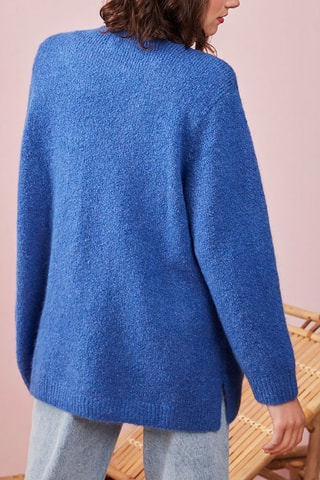 Mohair en Merinoswollen Vest Vague Koningsblauw