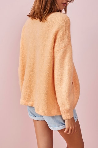 Cardigan in mohair e lana merino Panisse - Salmone