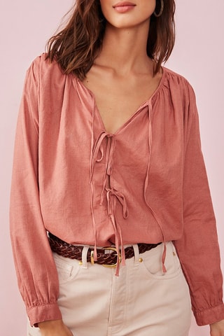 Blouse en lin - Vieux rose