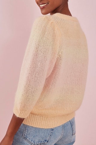 Mohair en Merinoswollen Trui Banana Barbapapa - Zalmroze