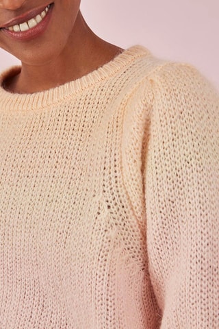 Mohair en Merinoswollen Trui Banana Barbapapa - Zalmroze