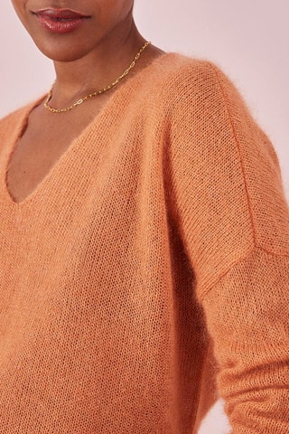 Mohair en Zijden Trui Oranger Zalmroze