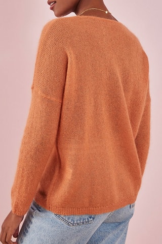 Mohair en Zijden Trui Oranger Zalmroze