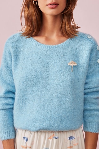 Pull en mohair et mérinos Artemis - Bleu