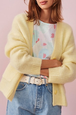 Gilet en mohair et laine Citronnade - Jaune