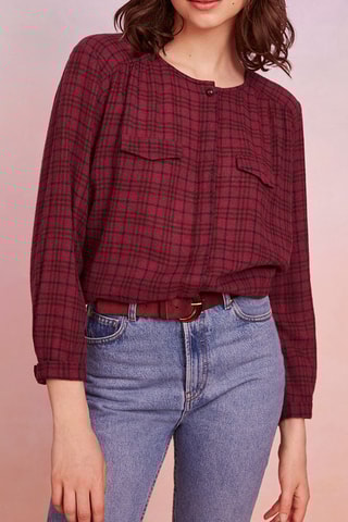 Blouse oversize en laine Trinette - Bordeaux
