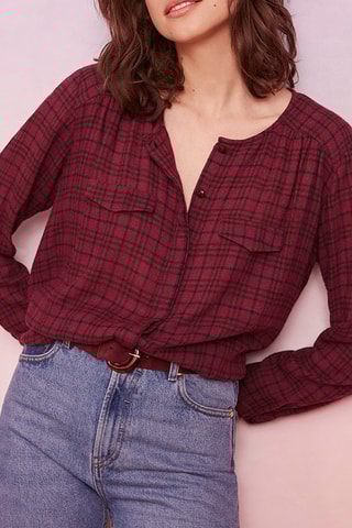 Blouse oversize en laine Trinette - Bordeaux