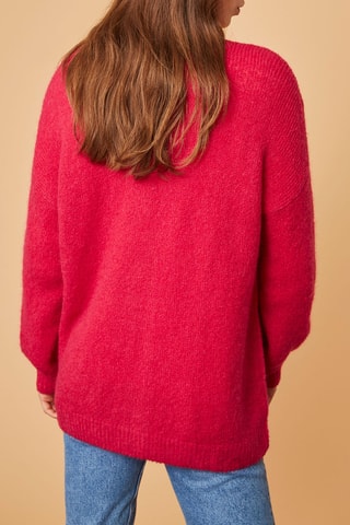 Gilet long en mohair et mérinos - Rose