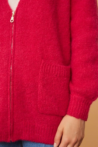 Gilet long en mohair et mérinos - Rose