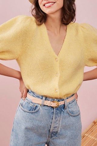 Gilet en mohair et mérinos Banana - Jaune