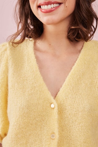 Gilet en mohair et mérinos Banana - Jaune