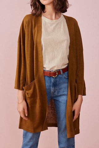 Gilet long en lin Banette - Vert