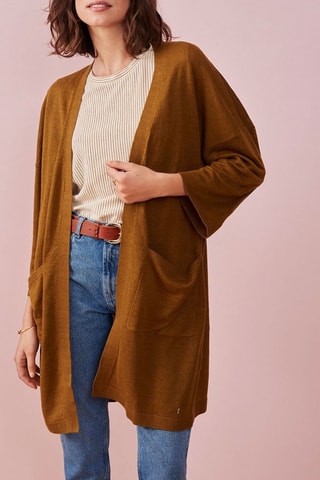 Gilet long en lin Banette - Vert